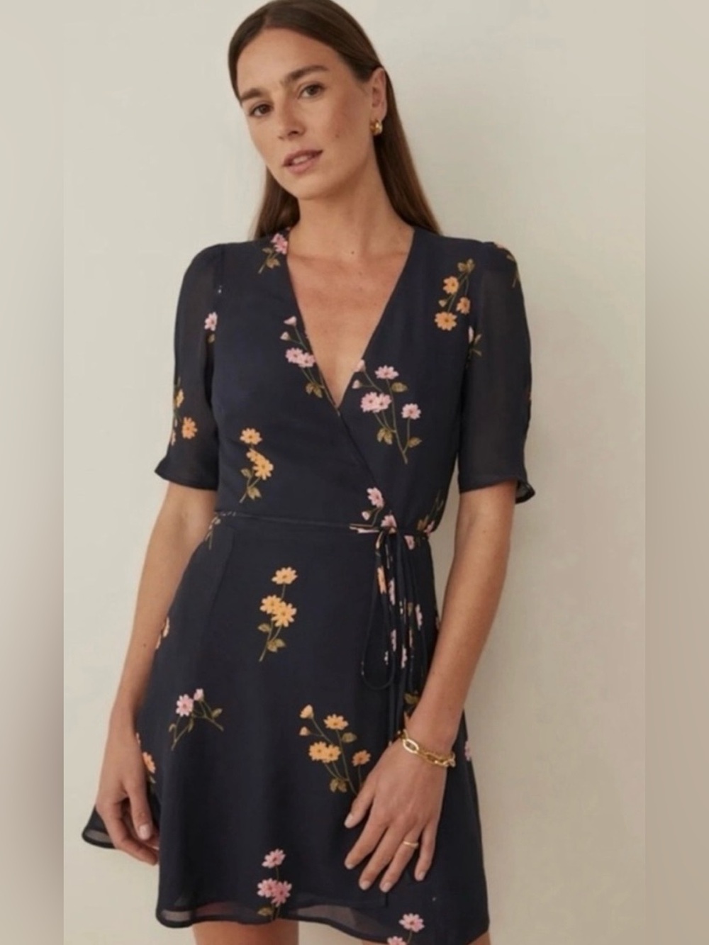 Reformation- Lucky Wrap Mini Dress - Size M